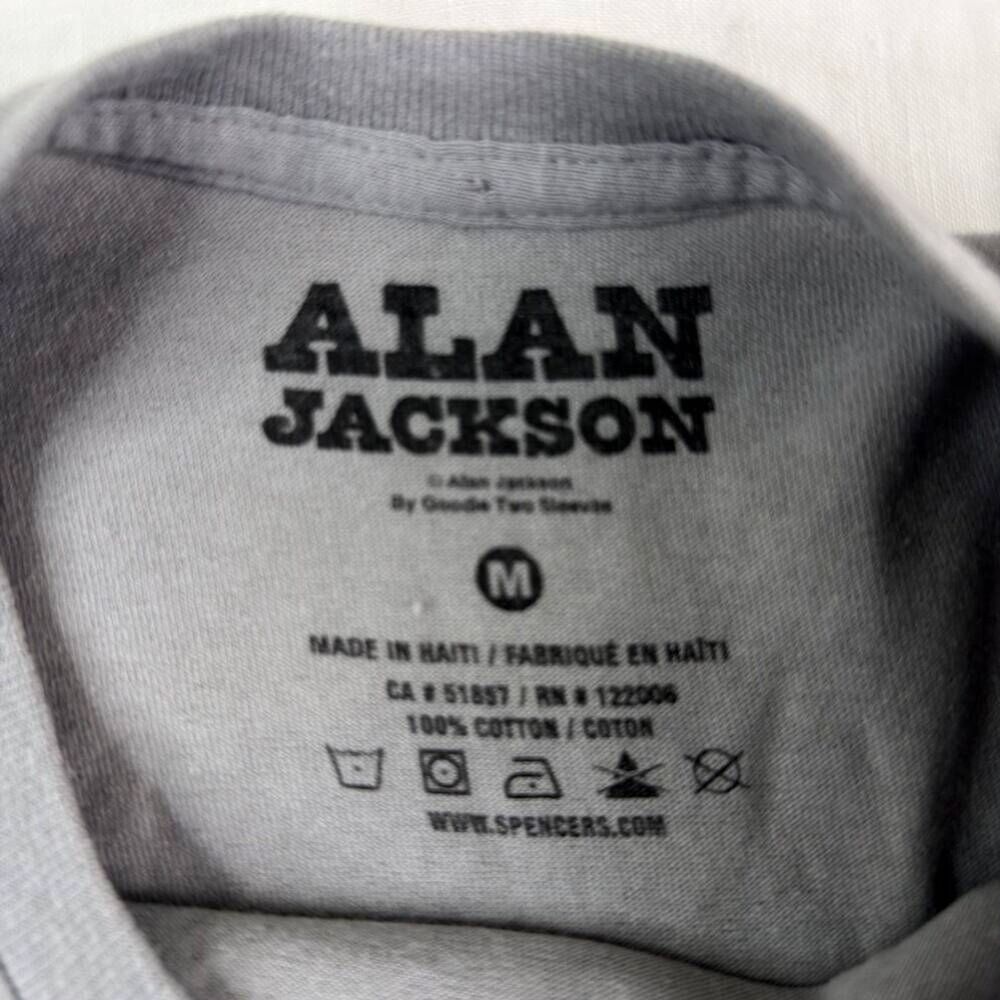 Alan Jackson Gone Country Graphic T Shirt Gray Country Music Tee Medium Cotton - Picture 3 of 6